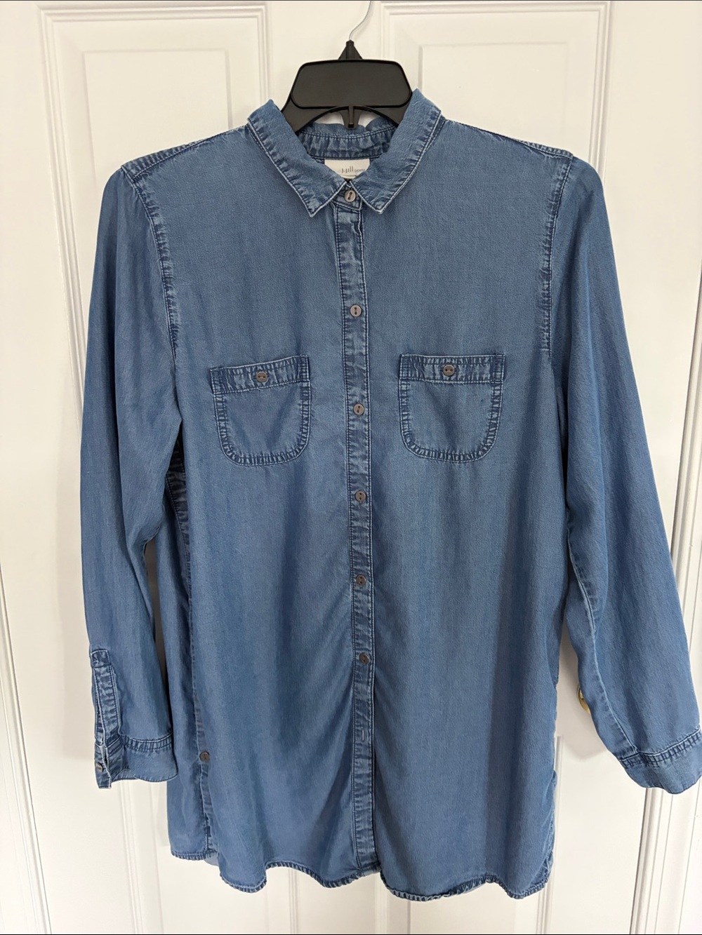 J. Jill Light Blue Denim Button-Up Shirt